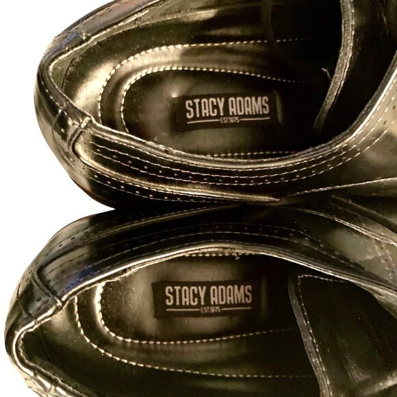 Stacy Adams Waltham Cap Toe Oxford Mens Dress Shoes Leather Black 9 M Lace Up - Picture 6 of 8